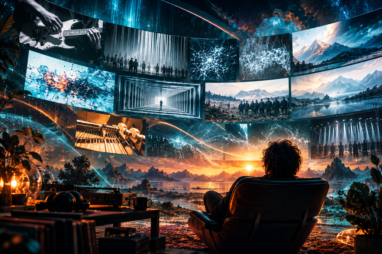 Kosmische Medienlandschaft am Horizont